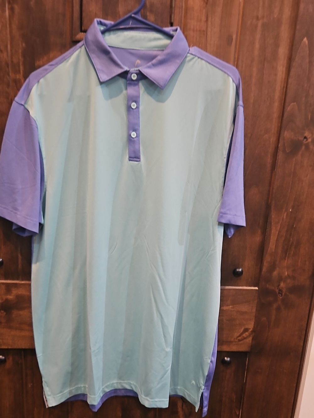 Head Golf Men's Two-Tone Light Green and Blue Golf Polo Shirt